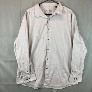 Tasso Elba Dress Shirt Men XXL Gray Long Sleeve Classic Fit Microcheck Classic